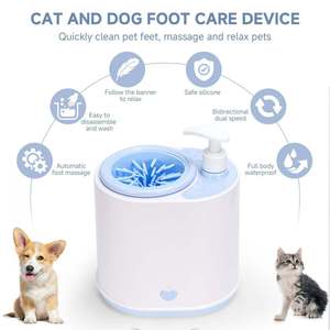 Nettoyeur de pattes pour animaux de compagnie Petop Factory multifonctionnel avec rangement et distributeur automatique à pression pour chiens et chats - Product Image 5