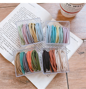 50pcs cheveux cravates pour femmes cheveux <span class=keywords><strong>avec</strong></span> bandeaux élastiques sans métal <span class=keywords><strong>avec</strong></span> paquet de boîte noir et gris - Product Image 2