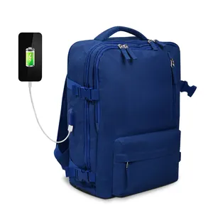 Mochila de viagem para laptop mochila de negócios OEM de alta qualidade para mulheres e homens com USB e compartimento para sapatos