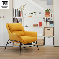 Fauteuil individuel en tissu de luxe léger, style moderne et minimaliste, en fer, confortable et relaxant, pour la maison, le bureau et le salon