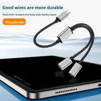 Kabel Data Konverter OTG Tiga-dalam-Satu Satu-dalam-Satu Tipe-C Paduan Aluminium Baru, Output Wanita, Transmisi Ponsel, Hub USB