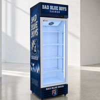 Vente flash : Réfrigérateur vertical pour boissons avec porte vitrée large, 600L, refroidissement par ventilateur et dégivrage manuel, idéal pour les magasins de proximité