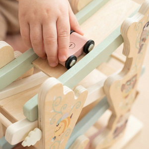 Giocattoli per Bambini, Rampa in Legno con Animali della Foresta, Set Montessori con Pista a 3 Livelli e Auto Scorrevoli per Bambini, Certificato CE CPC - Product Image 3