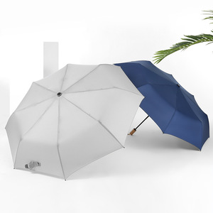 Paraguas Plegable Manual con Mango de Madera, 8 Varillas, Estructura de Aleación, Diseño Minimalista de Poliéster, Protección Solar y contra la Lluvia para Estudiantes - Product Image 2