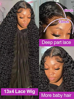 Perruques sans colle en cheveux humains vierges vietnamiens, double épaisseur, avec dentelle transparente HD, longues, noires naturelles, de luxe pour femmes