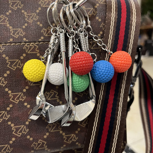 Golf Keychain Pendant - Laser-printed Metal Golf Club Keychain - Fashionable Promotional Gift Keychain