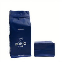 Sachet plat en papier kraft brun avec soufflet latéral, logo personnalisé, qualité alimentaire, biodégradable, 1 kg, café en grains, thé, une valve, thermoscellage
