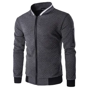 Chaqueta informal a cuadros para hombre, abrigos deportivos con cuello levantado y cremallera, chaqueta con capucha de manga larga para otoño e invierno, nuevo estilo, 2021