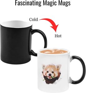 Tasses à café en céramique mate personnalisables avec logo, réutilisables, thermosensibles, changeant de couleur, portables, vierges pour sublimation, tasses magiques - Product Image 2