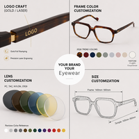 Gafas Finewell de Moda Retro Cuadradas con Montura Óptica TR90 y Patillas de CP, Lentes con Bloqueo de Luz Azul, Personalizables con Logotipo, para Hombre y Mujer