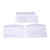 Vente de gros Enveloppes à double fenêtre Pochette d'emballage en papier blanc personnalisée Business #10 Enveloppes vierges et auto-scellantes