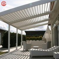 Kits de système de toit à persiennes étanche Gazebo extérieur Jardin Pergola en aluminium bioclimatique PVC aluminium personnalisé 10 ans MDF