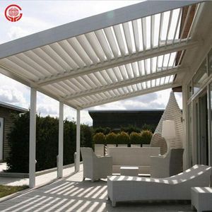 Kits de système de toit à persiennes étanche Gazebo extérieur Jardin <span class=keywords><strong>Pergola</strong></span> en aluminium bioclimatique PVC aluminium personnalisé 10 ans MDF - Product Image 2