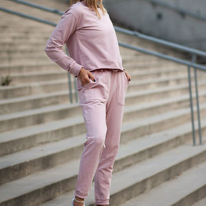 2025 nouveautés femmes Logo personnalisé toile survêtements motif solide Style décontracté Offre Spéciale hiver vêtements usine en gros - Product Image 3