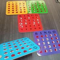 Huaxi Sports & Entertainment – Lot de 5 cartes de bingo réutilisables pour machine à bingo, jeu de loterie, papier artisanal pour carnaval, taille S