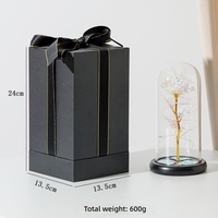Cadeaux artificiels AYOYO pour la Saint-Valentin, rose dorée en feuille d'or 24 carats sous cloche en verre avec lumières pour la fête des mères et les mariages