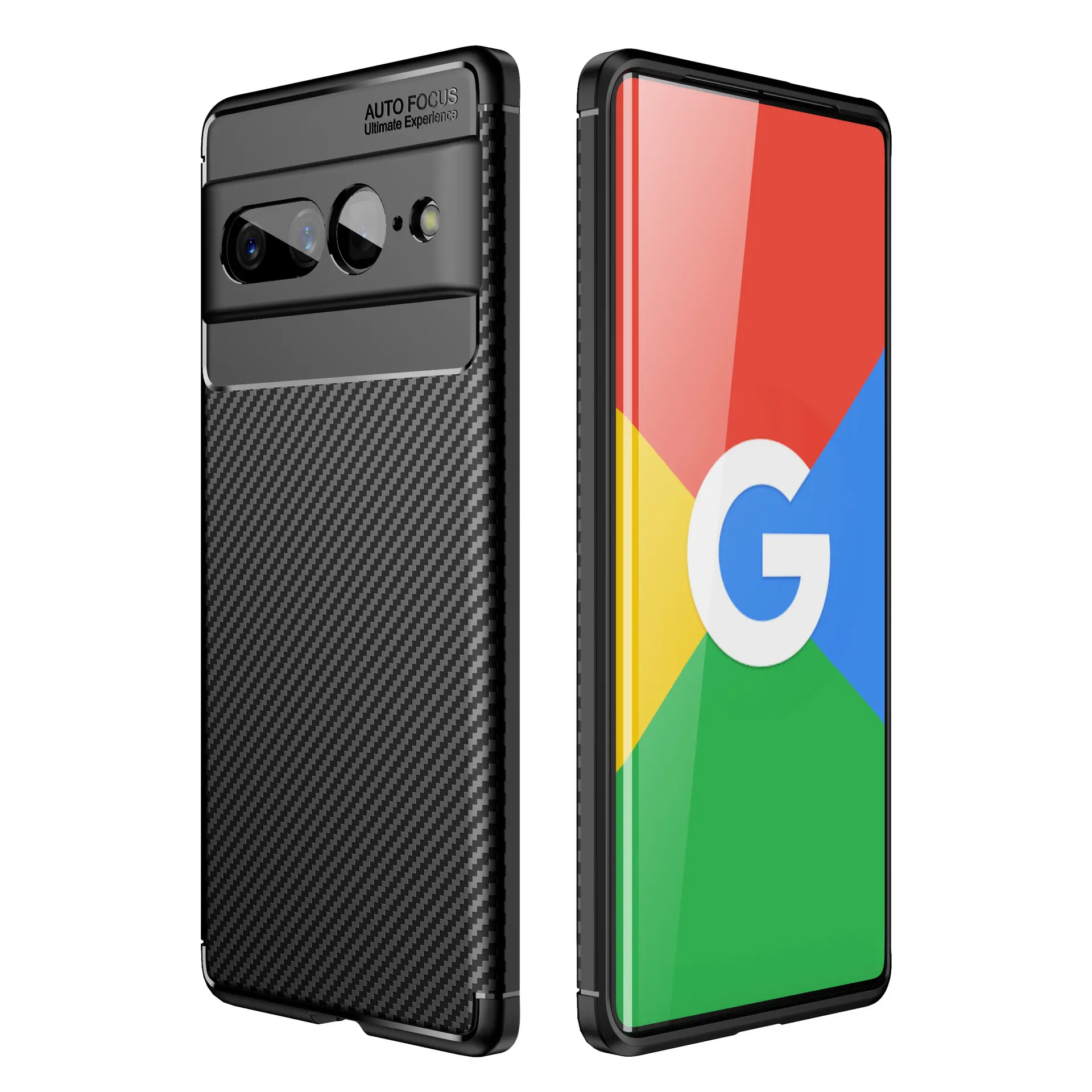 Auto Focus Carbon Fiber Texture Soft TPU Case Cover for Google Pixel 7 7 Pro Gel Mobile Phone Covers