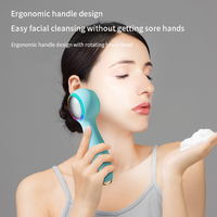 Brosse nettoyante électrique en silicone OEM LED pour le visage, exfoliante, à massage chaud et froid, pour usage domestique