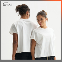 Impression 3D de logo ourlet brut de muscle surdimensionné coupe courte 250gsm t-shirt tissu coton demi manches t-shirt personnalisé pour hommes