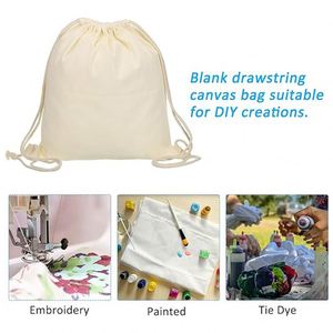 High Grade Quality Cotton Canvas Gym Sports Bag <b>Backpack</b> With Custom Logo Durable Cotton <b>Drawstring</b> <b>Backpack</b> Bag - Product Image 2