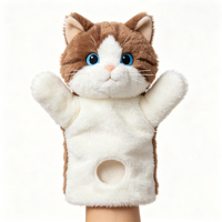 Marionnettes à main en peluche animaux de dessin animé : Chat, Lapin, Ours, Grenouille, Chien, Canard – Jouet doux pour l'histoires pour enfants