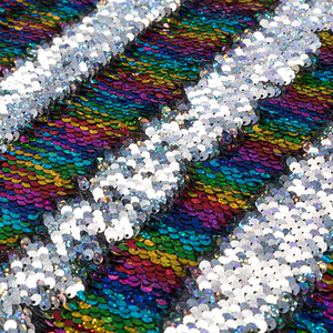 <span class=keywords><strong>Des</strong></span> échantillons gratuits en gros sirène couleur 5mm satin réversible tissu de paillettes arc-en-ciel - Product Image 2