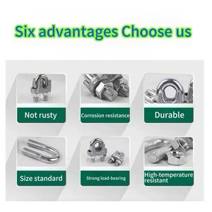 Clips de cuerda de alambre maleable tipo EE. UU. De alta calidad DIN741 Eslingas de elevación de zinc galvanizado Bolsa embalada - Product Image 6