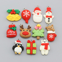 Décoration de noël porte-clés pendentif noël tress bijoux bricolage résine accessoires pour la décoration