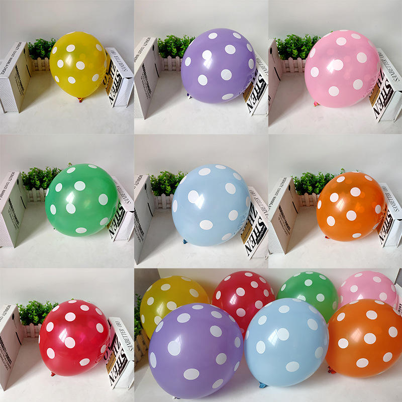 12 Inch Polka Dot Wave Point Globos Black Red White Spot Latex Balloons Wedding Party Decoration Supplies in Bulk