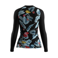 Rashguard Femme Personnalisé avec Logo, Col Montant, Silhouette Athlétique, Motif Intégral UPF 50+ pour Sports Nautiques
