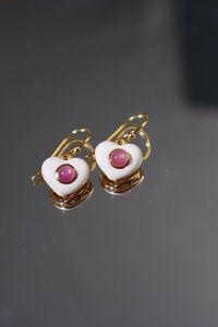 Mooie Robijnrode Oorbellen Natuurlijke Robijnen Elegant Veelzijdig Ontwerp Voortreffelijk Vakmanschap Sterling Zilveren Email Klauwzetting - Product Image 6