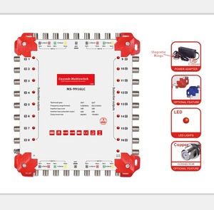 Gecen 9X16 Cascade Multiswitch Vệ Tinh với LED 9 đầu vào 16 kết quả đầu ra MS-9916LC - Product Image 1