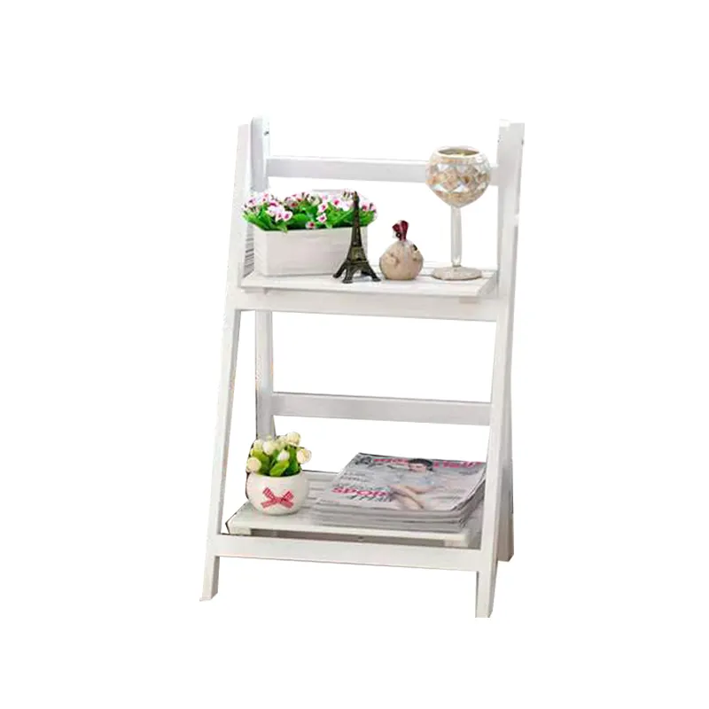 New design two tiers solid wood furniture - flower - wood - shelf - wall frame - storage rack/ foldable wood display racks