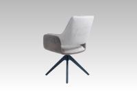 Nouvelle tendance, style nordique, revêtement en tissu, pieds en métal avec rotation à 360° °   Chaise de salle à manger pivotante avec fonction de retour automatique et accoudoirs