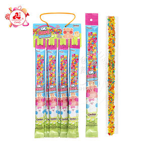 Long Sour Rainbow Rope Gummy <span class=keywords><strong>Candy</strong></span> Jelly avec Mini Granule <span class=keywords><strong>Candy</strong></span> Drops - Product Image 1