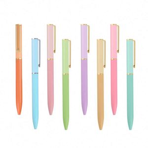 Stylo bille métallique torsadé 1,0 mm couleur macaron, mignon, pour hôtel, avec support de logo personnalisé et emballage - Product Image 1