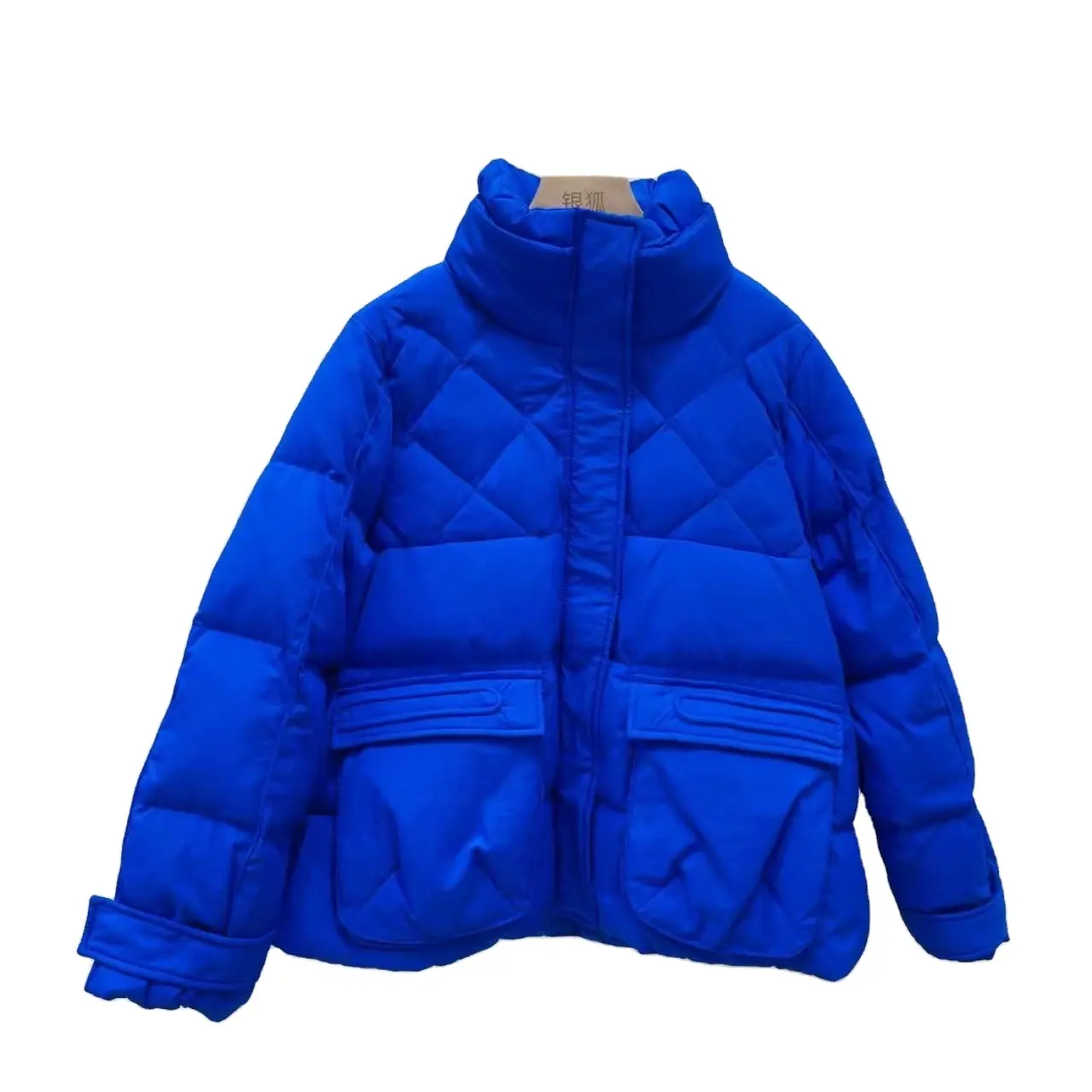 2022 Autumn And Winter White Duck Down Jacket Women's Stand-up Collar Candy-colored Bread Coat Klein Blue Jacket