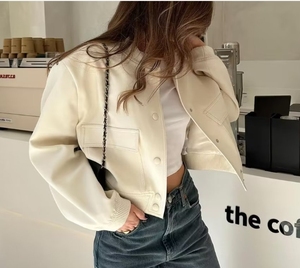 <span class=keywords><strong>Veste</strong></span> élégante de couleur unie pour femmes avec manches longues et design chic vêtements d'extérieur Musthave - Product Image 1