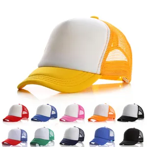Üretici özel logo boş 5 Panel köpük örgü beyzbol şoför şapkası reklam promosyon şapkalar caps