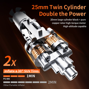 Nouveau 2026 – Démarreur de Voiture 12V à Super Condensateur 10000A 25mm à Double Cylindre, Compresseur d'Air Puissant pour Pneus et Batterie Externe (Power Bank) - Product Image 5