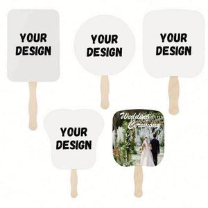 Promotion Company Activity Gift Custom Double Sided Full Color Logo Printed Wooden Handle Paper Fan Sublimation Churchfan Fan - Product Image 6