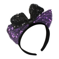 Nouveau style transfrontalier : Serre-tête pour femme en résine plastique à sequins et nœud, style européen-américain, accessoire capillaire pour Halloween, modèle Runaway
