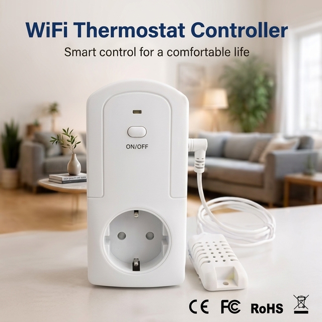 New Design Smart WiFi Thermostat for Electric Heating/Cooling Hospital School Use Energy Saving Made for China