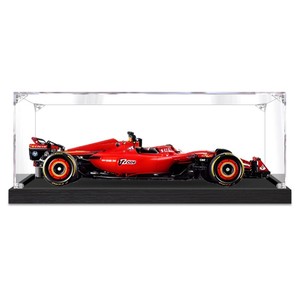 Estuche de exhibición de acrílico con tapa abatible para el set mecánico de coche de carreras <span class=keywords><strong>Ferrari</strong></span> SF-24, caja de almacenamiento a prueba de polvo (negro transparente) - Product Image 5