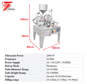 Tự Động Nhựa Kem Đánh Răng Mỹ Phẩm Kem Lip Gloss Thuốc Mỡ Mật Ong Mặc Quần Áo Siêu Âm Mềm Ống Điền Và Niêm Phong Máy - Product Image 4
