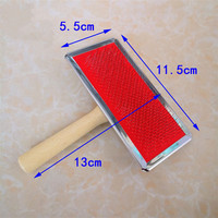 Kingtale Pet Supplies Brosse plate pour chiens Brosse de bain Outils de toilettage pour animaux Sac d'opp unique en acier inoxydable pour animaux toutes saisons
