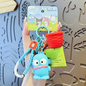 Para Sanrio creativo dibujos animados Krome KT llavero genuino verde planta colgante pequeño Anime llavero juguete bolsa colgante Material plástico - Product Image 6