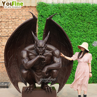 Statue de gargouille antique en bronze de monstre en métal de décor de jardin extérieur