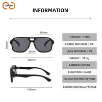 TWOOO T1701 Nouvelles Lunettes de Soleil UV400 Tendance Mode Homme Style Sport Conduite Extérieur Haut de Gamme Transfrontalier