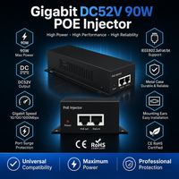 Injecteur PoE++ Gigabit haute puissance 90W (Af/At/Bt) Alimentation PoE pour caméra IP AP